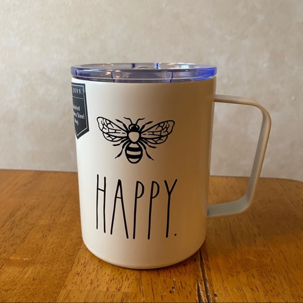 Rae Dunn 🐝  Bee Happy Insulated Stainless Steel Mug BRAND NEW!!